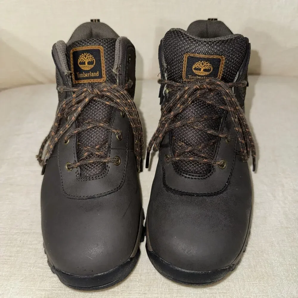 TIMBERLAND Maddsen Mid Hiker Brown Boot Size Youth 3.5 EUC